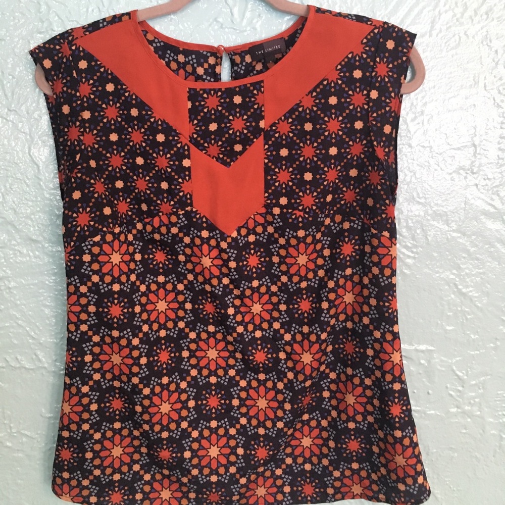 The Limited Patterned Short Sleeve Blouse S Small